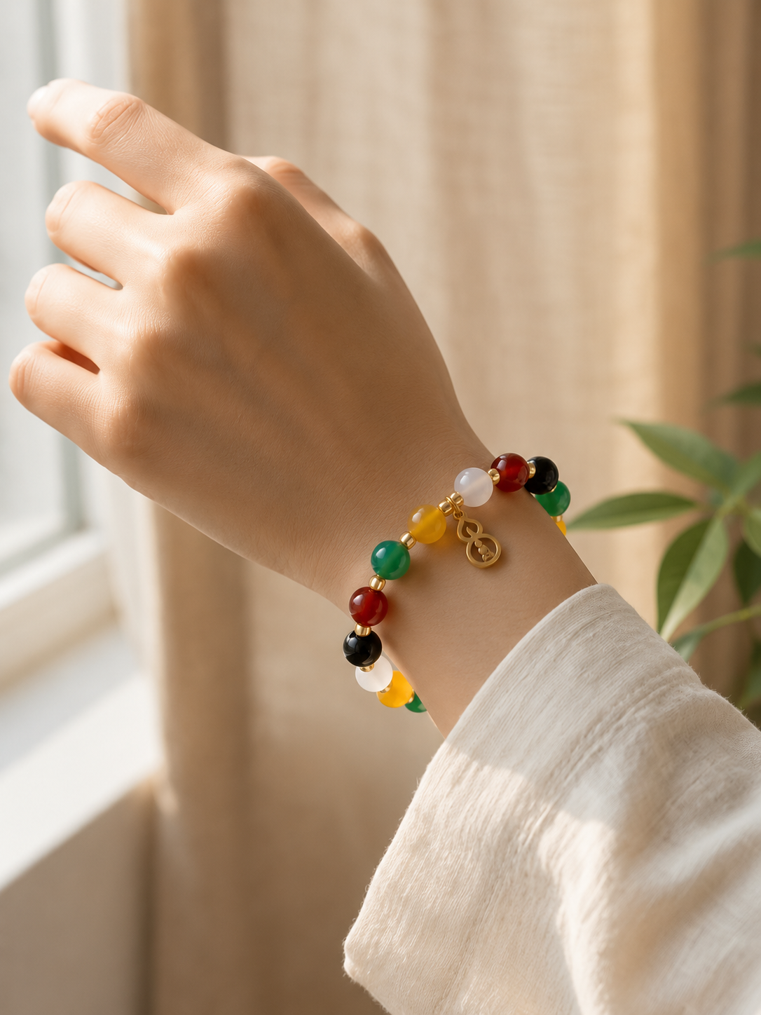 Five Blessings Bracelet · Agate · Lingyin Temple